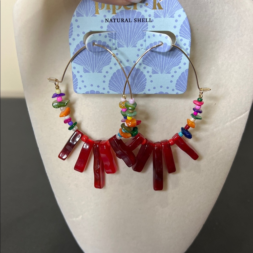 Piper K | Reef Natural Shell Hoop Earrings